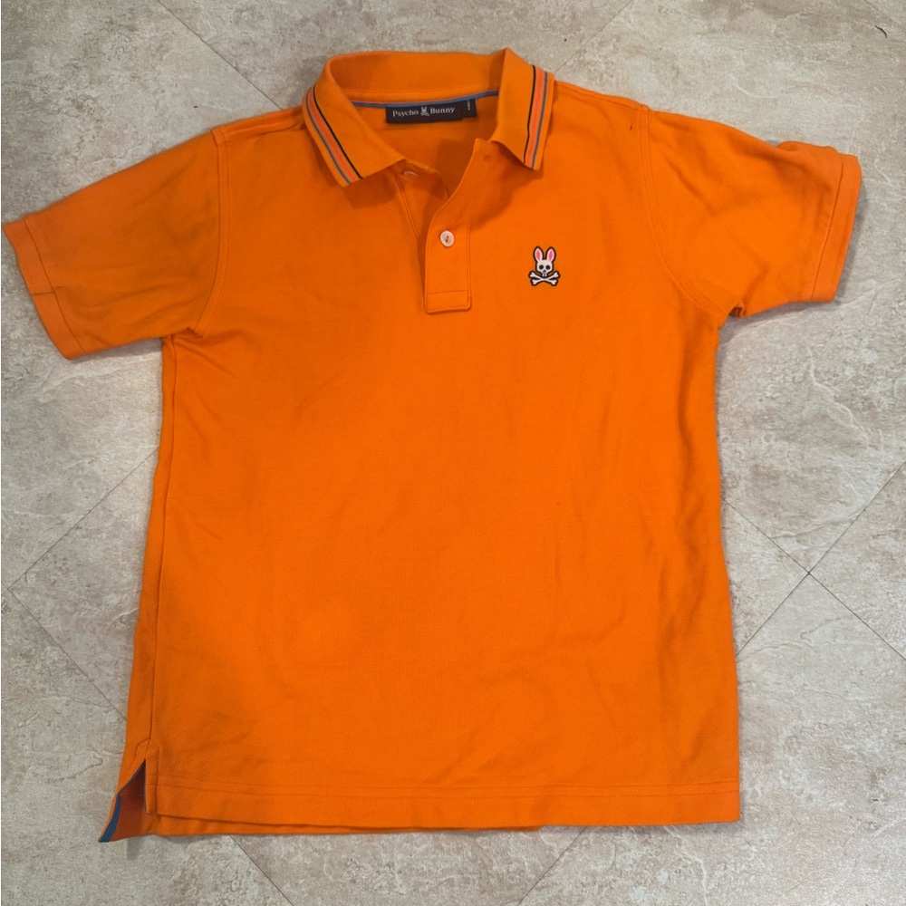 Psycho Bunny Bright Orange Polo size 10-12 Medium